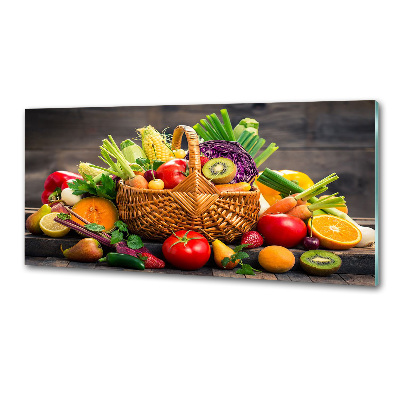 Crédence de cuisine en verre Panier de fruits et légumes
