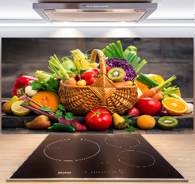 Crédence de cuisine en verre Panier de fruits et légumes