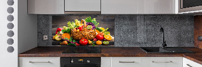 Crédence de cuisine en verre Panier de fruits et légumes