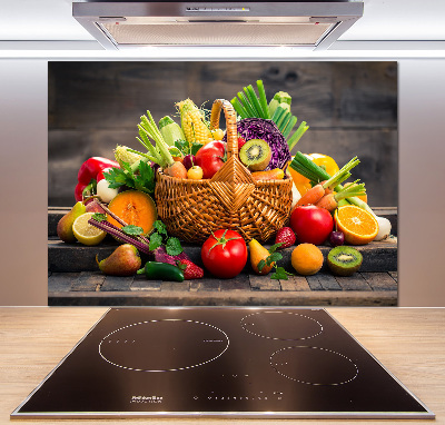 Crédence de cuisine en verre Panier de fruits et légumes