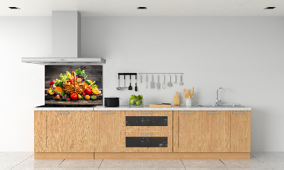 Crédence de cuisine en verre Panier de fruits et légumes