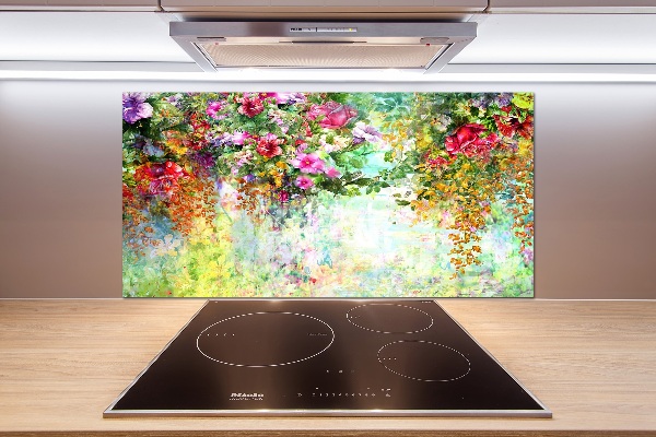 Panneau crédence cuisine Fleurs multicolores