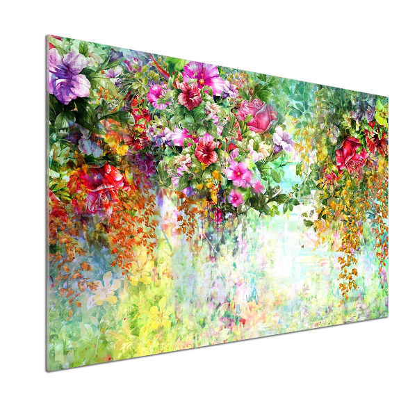 Panneau crédence cuisine Fleurs multicolores