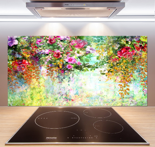 Panneau crédence cuisine Fleurs multicolores