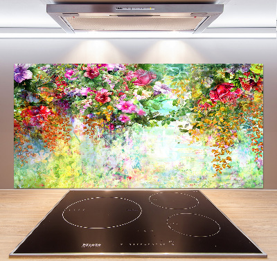 Panneau crédence cuisine Fleurs multicolores
