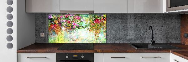 Panneau crédence cuisine Fleurs multicolores
