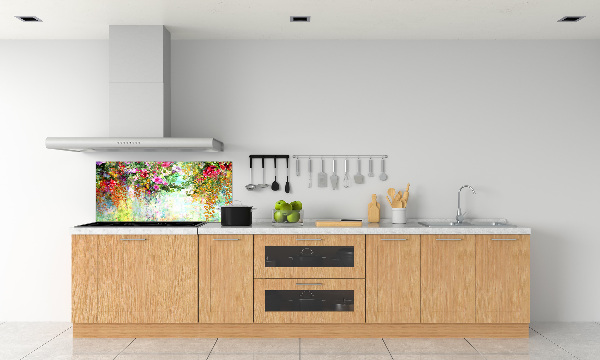 Panneau crédence cuisine Fleurs multicolores
