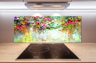 Panneau crédence cuisine Fleurs multicolores