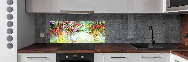 Panneau crédence cuisine Fleurs multicolores