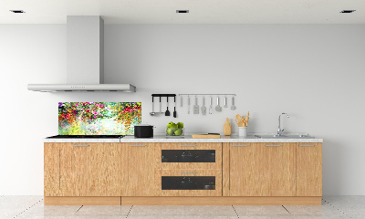 Panneau crédence cuisine Fleurs multicolores