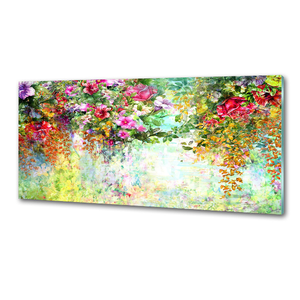 Panneau crédence cuisine Fleurs multicolores