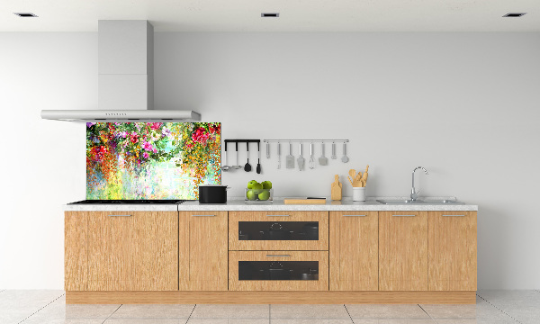 Panneau crédence cuisine Fleurs multicolores