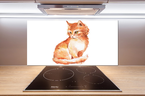 Verre pour crédence Chat rouge