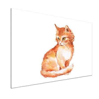 Verre pour crédence Chat rouge