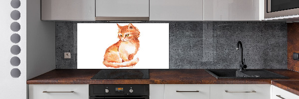Verre pour crédence Chat rouge