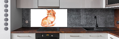 Verre pour crédence Chat rouge
