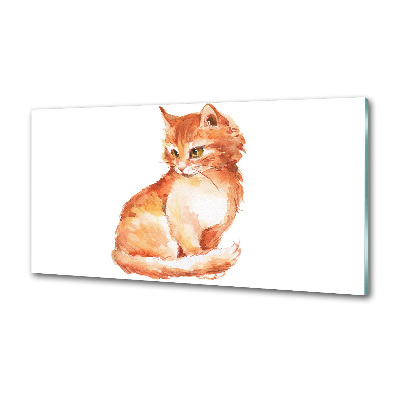Verre pour crédence Chat rouge