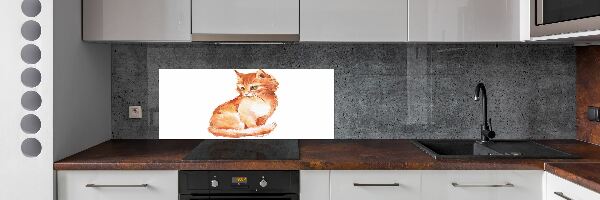 Verre pour crédence Chat rouge