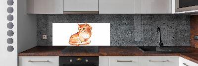 Verre pour crédence Chat rouge
