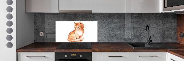 Verre pour crédence Chat rouge