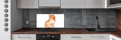 Verre pour crédence Chat rouge