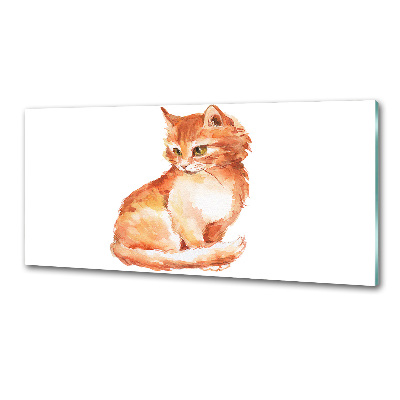 Verre pour crédence Chat rouge