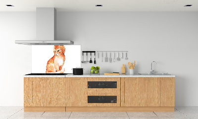 Verre pour crédence Chat rouge