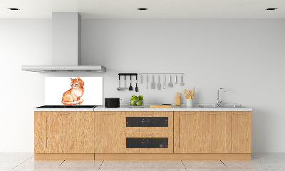 Verre pour crédence Chat rouge
