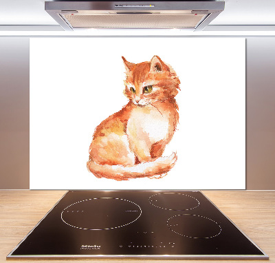 Verre pour crédence Chat rouge