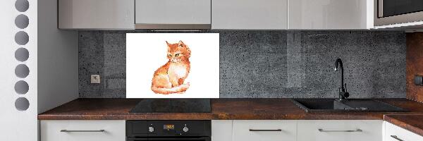 Verre pour crédence Chat rouge