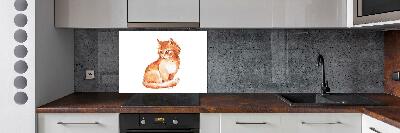 Verre pour crédence Chat rouge