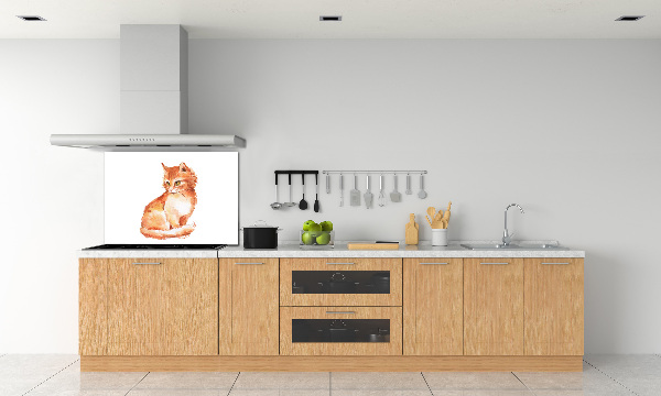 Verre pour crédence Chat rouge