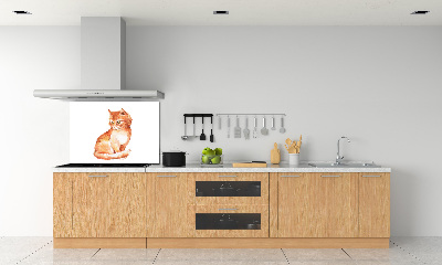 Verre pour crédence Chat rouge