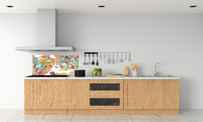 Crédence de cuisine en verre Oiseau et ornements