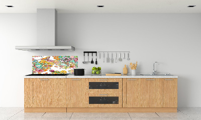 Crédence de cuisine en verre Oiseau et ornements