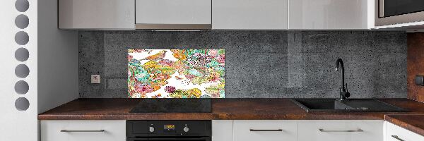 Crédence de cuisine en verre Oiseau et ornements