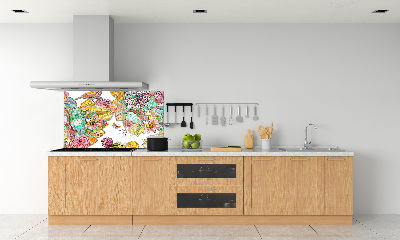 Crédence de cuisine en verre Oiseau et ornements