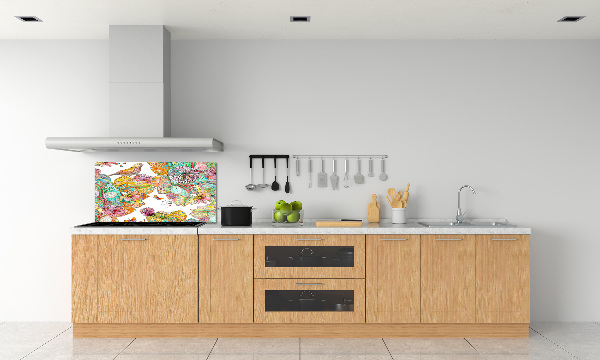 Crédence de cuisine en verre Oiseau et ornements
