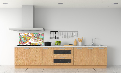 Crédence de cuisine en verre Oiseau et ornements