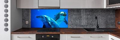 Crédence de cuisine en verre Deux dauphins