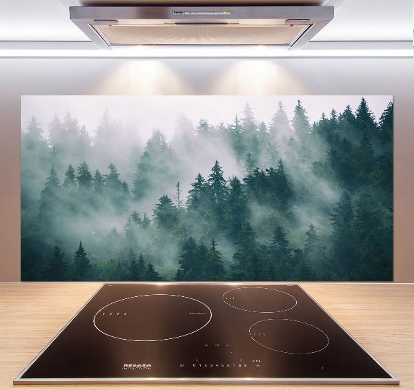 Panneau crédence cuisine Brouillard sur la forêt