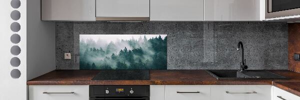Panneau crédence cuisine Brouillard sur la forêt