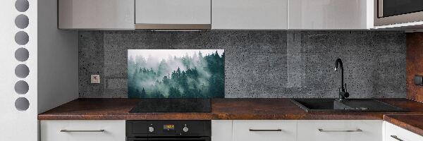 Panneau crédence cuisine Brouillard sur la forêt