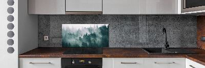 Panneau crédence cuisine Brouillard sur la forêt