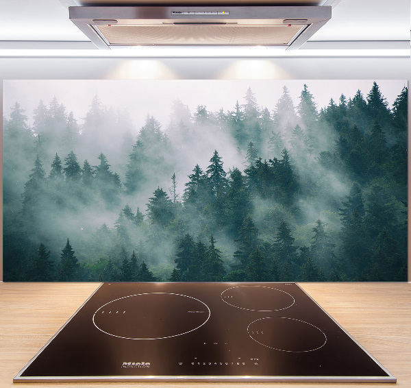 Panneau crédence cuisine Brouillard sur la forêt