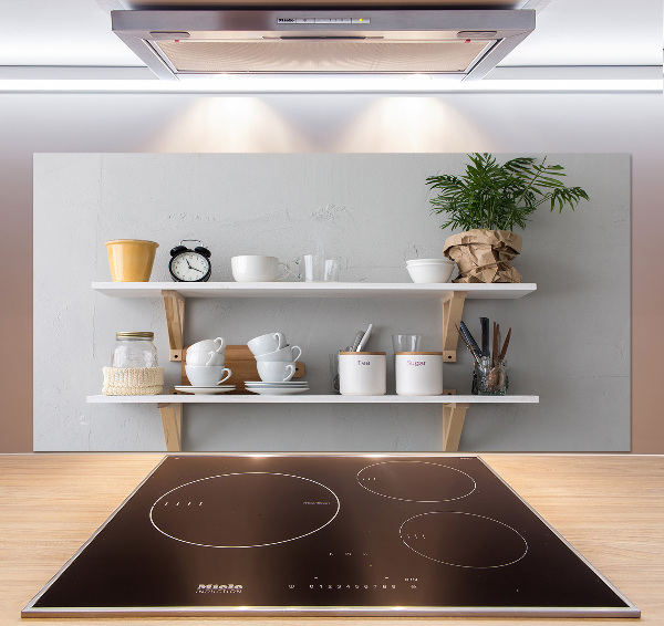 Panneau crédence cuisine Décorations sur une étagère