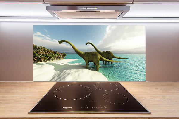 Crédence en verre trempé Dinosaures sur la plage