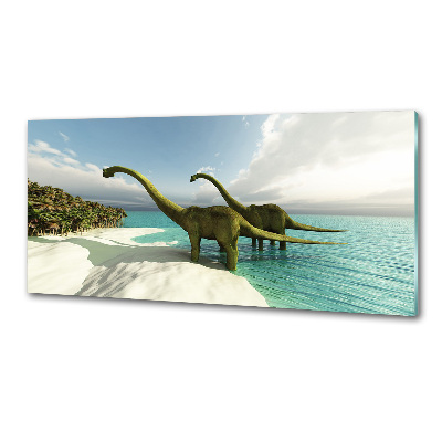 Crédence en verre trempé Dinosaures sur la plage