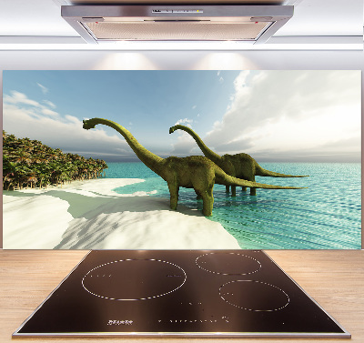 Crédence en verre trempé Dinosaures sur la plage