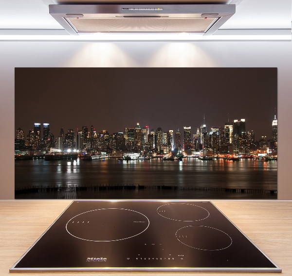 Crédence en verre avec motif New York de nuit
